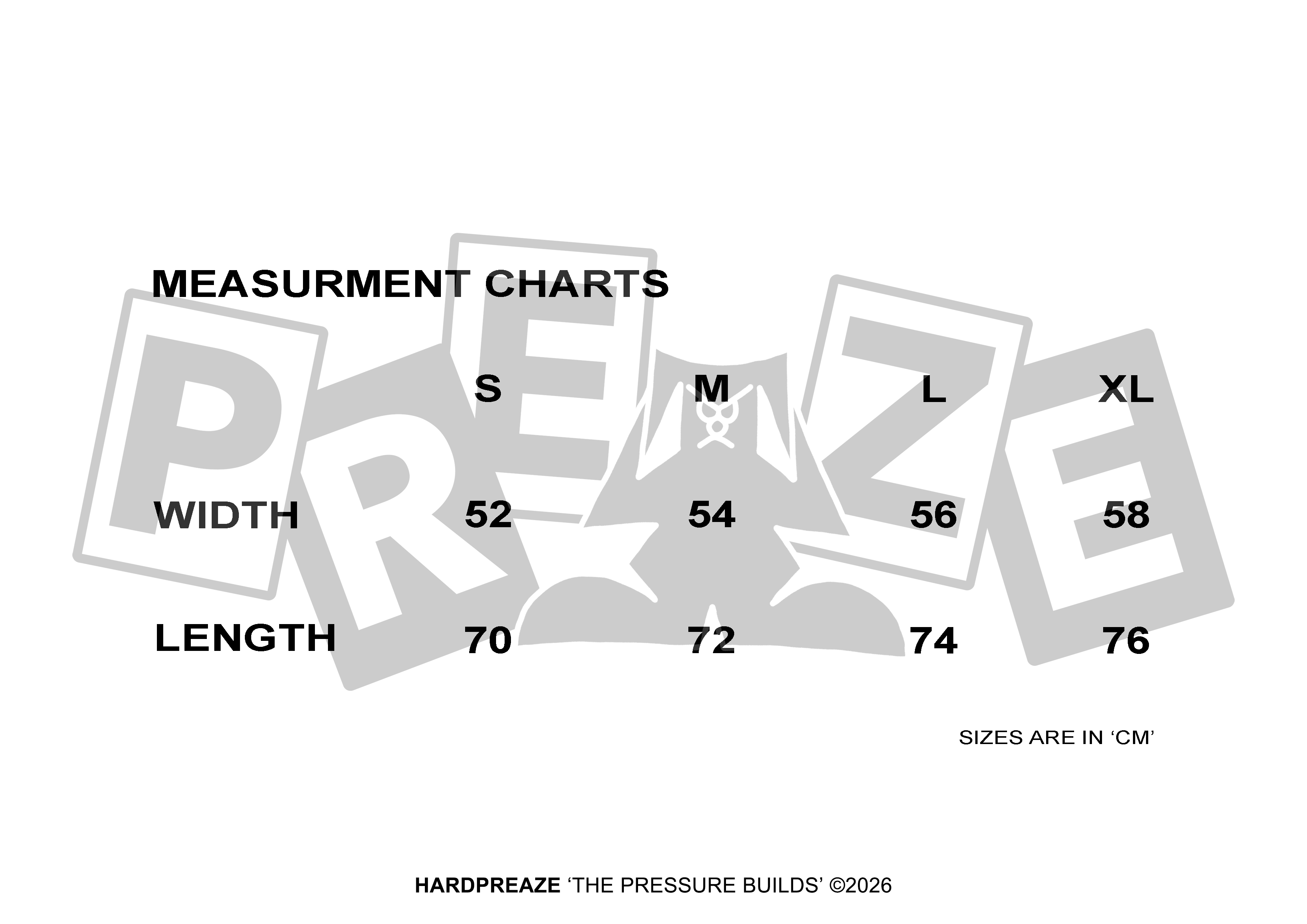 Size Chart Preaze Curbside - Navy Tee